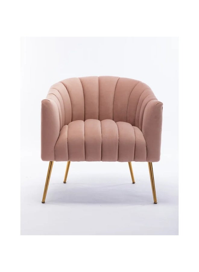 ALWASIT HOME - Demetrius Single Seater Sofa Luxurious Design With Premium Fabric Best For Living Room For Hotel Velvet Fabric - Pink - Image 1