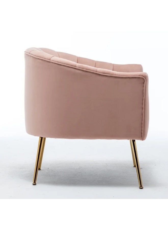 ALWASIT HOME - Demetrius Single Seater Sofa Luxurious Design With Premium Fabric Best For Living Room For Hotel Velvet Fabric - Pink - Image 1