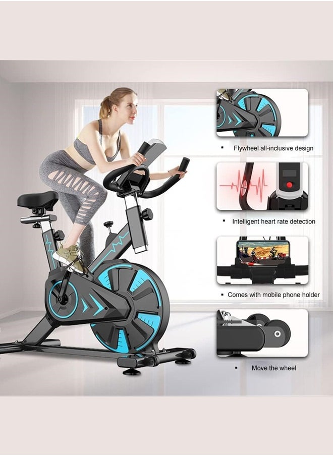 Sandinrayli Exercise Bike, Adjustable Resistance Silent Belt Drive, Indoor Cycling Bike for Home Cardio Gym, Fitness Stationary Bike Machine with 300lbs Weight Capacity &Upgraded Version Seat  - Image 3
