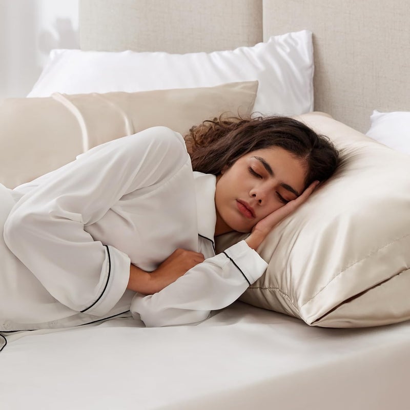 Love's cabin Satin Pillowcase for Hair and Skin (Beige, 20x30 inches) Similar to Silk Pillow Cases, Pillow Cases Queen Size Set of 2 - Satin Cooling Pillow Covers with Envelope Closure - Image 4