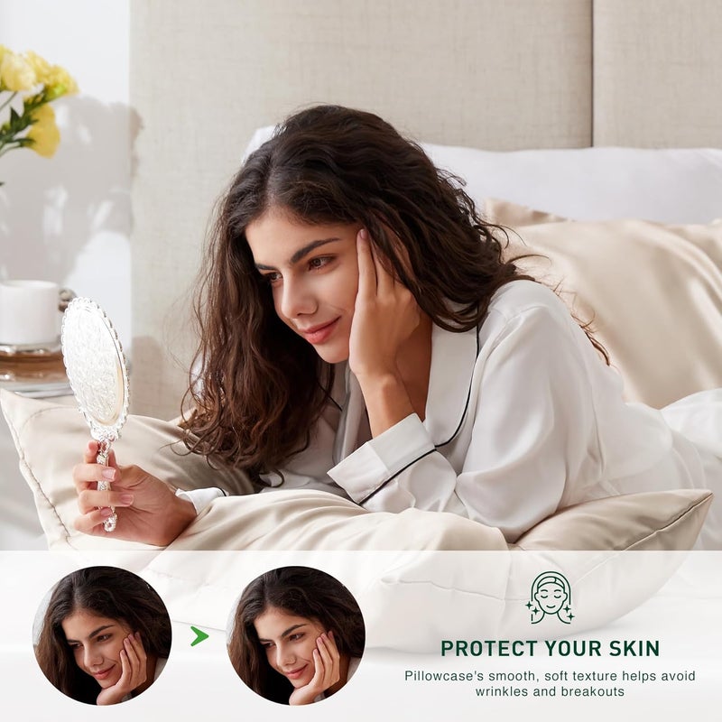 Love's cabin Satin Pillowcase for Hair and Skin (Beige, 20x30 inches) Similar to Silk Pillow Cases, Pillow Cases Queen Size Set of 2 - Satin Cooling Pillow Covers with Envelope Closure - Image 2