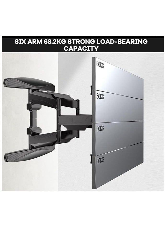 ان بي ايرجونوميك NB ERGONOMIC NB-P65 Wall Mounted TV Bracket – Full Motion Adjustable Steel Mount for 55–85 Inch TVs | Heavy Duty Swivel & Tilt | 360° Rotation - Image 4