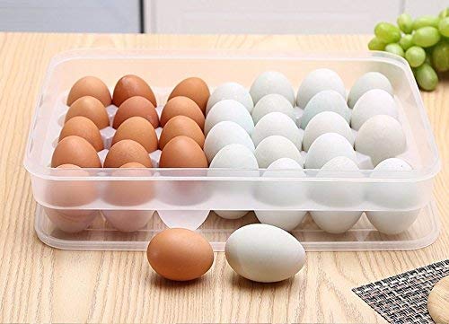 SNAPSHOPECOM Plastic Refrigerator Storage Box 24 Grids Plastic Egg Box Eggs Case Organizer Holder Container Dispenser Tray for Refrigerator Capacity Single Layer24 1 pcs - Image 3