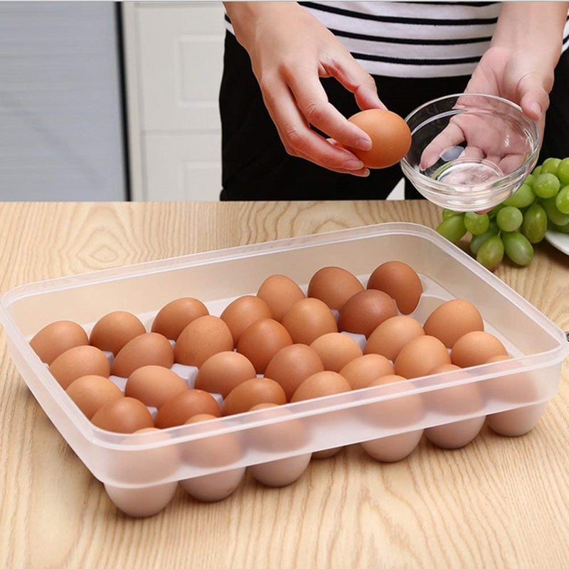 SNAPSHOPECOM Plastic Refrigerator Storage Box 24 Grids Plastic Egg Box Eggs Case Organizer Holder Container Dispenser Tray for Refrigerator Capacity Single Layer24 1 pcs - Image 4