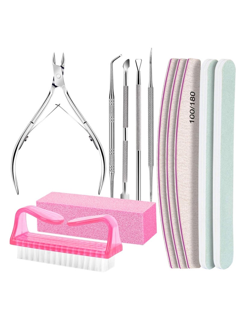 FANDAMEI FANDAMEI Nail Care Tool Kit, Nail Files 100/180, Nail Buffer Block, Cuticle Nippers, Cuticle Trimmer, Cuticle Pusher, Nail Lifter for Ingrown Toenails, Nail Tools, Nail Kit, Pedicure & Manicure Tools  - Image 1