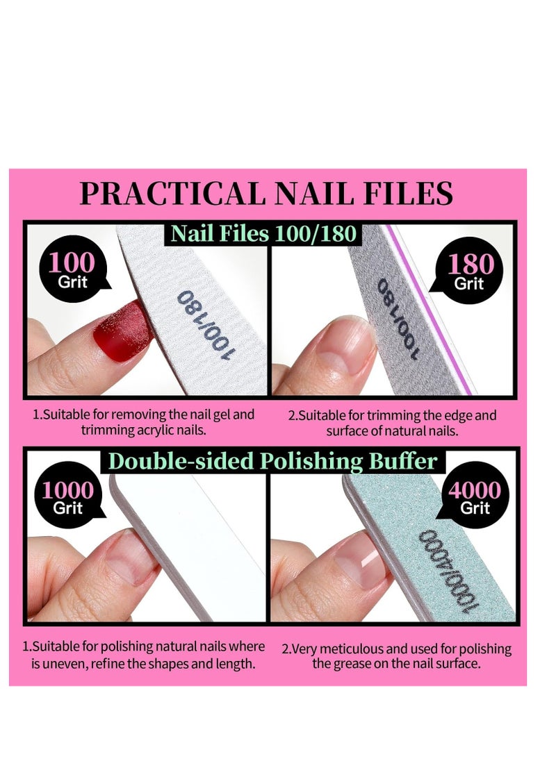 FANDAMEI FANDAMEI Nail Care Tool Kit, Nail Files 100/180, Nail Buffer Block, Cuticle Nippers, Cuticle Trimmer, Cuticle Pusher, Nail Lifter for Ingrown Toenails, Nail Tools, Nail Kit, Pedicure & Manicure Tools  - Image 2