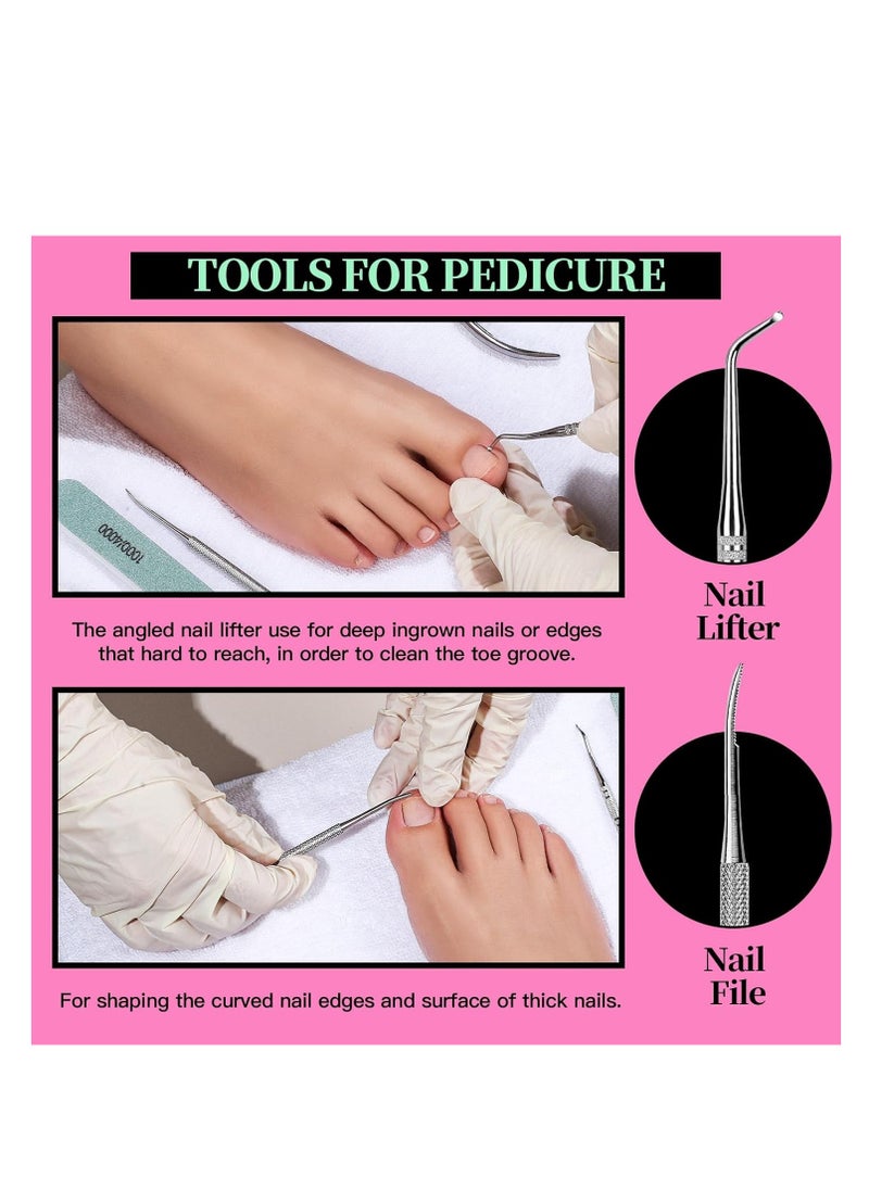 FANDAMEI FANDAMEI Nail Care Tool Kit, Nail Files 100/180, Nail Buffer Block, Cuticle Nippers, Cuticle Trimmer, Cuticle Pusher, Nail Lifter for Ingrown Toenails, Nail Tools, Nail Kit, Pedicure & Manicure Tools  - Image 5