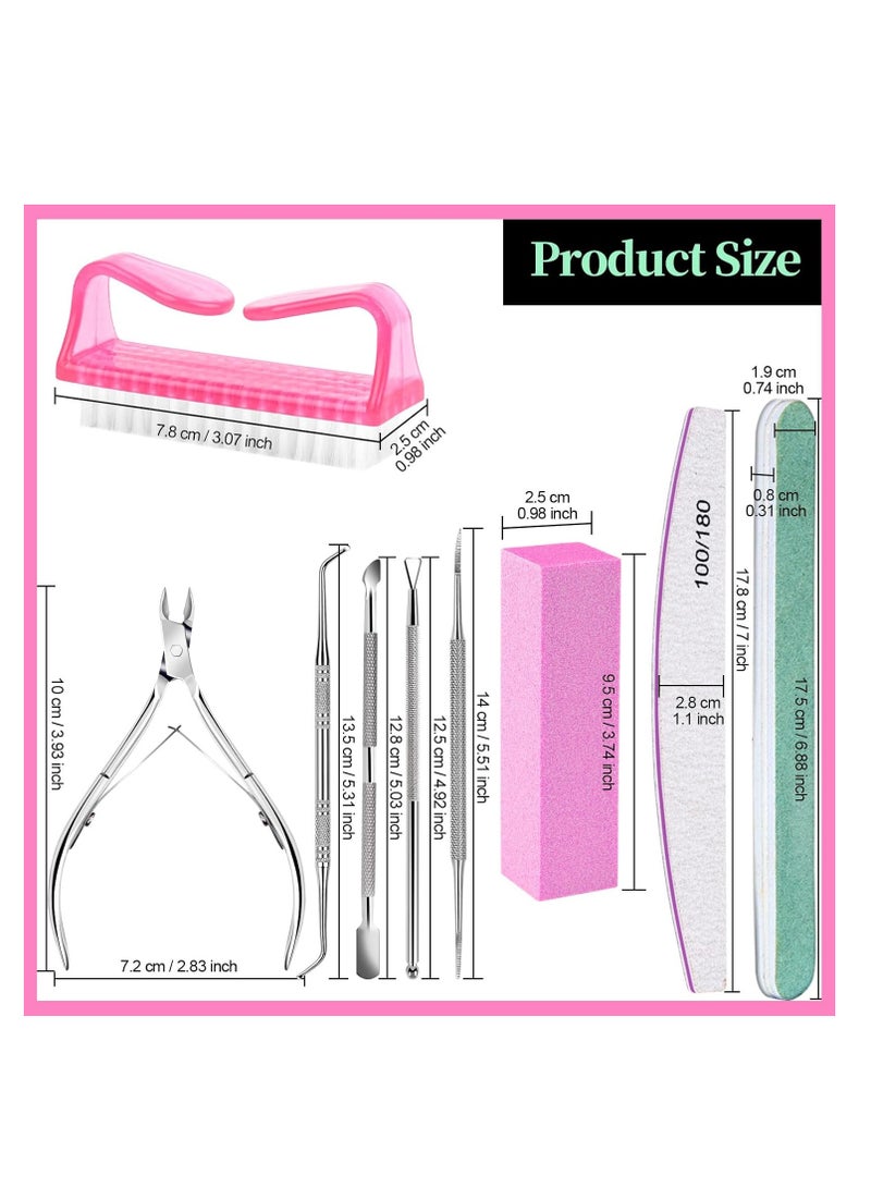 FANDAMEI Nail Care Kit, Nail Files 100/180, Nail Buffer Block, Cuticle Nippers, Cuticle Trimmer, Cuticle Pusher, Nail Tools, Nail Kit, Pedicure & Manicure Tools, Nail Prep Kit, Manicure Kit for Women