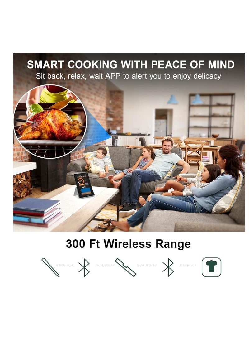 SYOSI 300FT Smart Meat Thermometer Wireless - Monitor Your BBQ with Ease! Bluetooth Meat Thermometer for Grilling and Smoking - Extended 16-Hour Probe Life - Image 2