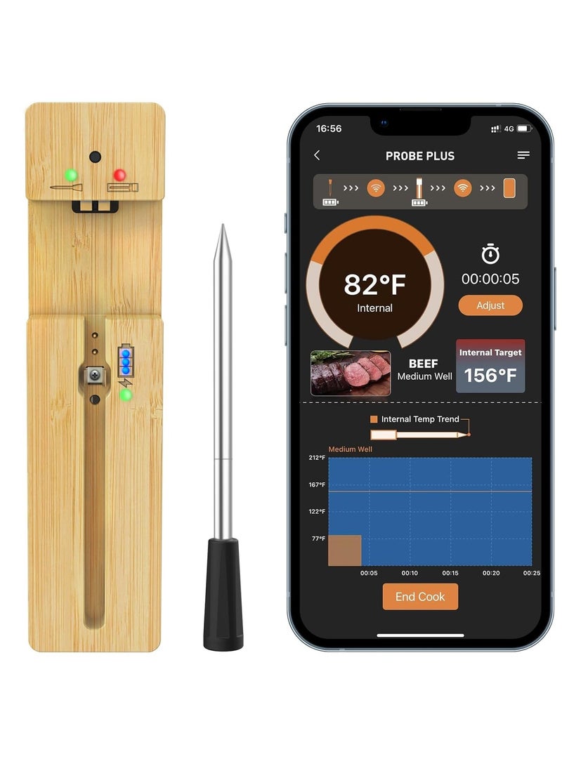 SYOSI 300FT Smart Meat Thermometer Wireless - Monitor Your BBQ with Ease! Bluetooth Meat Thermometer for Grilling and Smoking - Extended 16-Hour Probe Life - Image 1