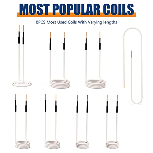 ajee Induction Heater Coil Kit 8PCS Most Used Induction Heater Coils with Varying Lengths Magnetic Heat Resistant Induction Heater Tool with Flexibility and Long Lifespan For Removing Rusty Bolts and Nuts - Image 2