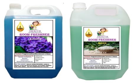 swacch Room Freshner For Home Car Wash Room instant Refreshing Fragrance I EcoFriendly Formula I Skin Friendly I Ready to use I Water Based I Lavender Mogra 5 Litre Combo Pack of 2  - Image 1