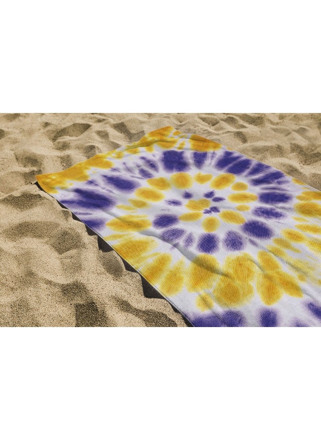 Mintra Printed Terry Microfiber Towel Size 70 X 140 Cm 24 Hypno Tie Dye  - Image 1