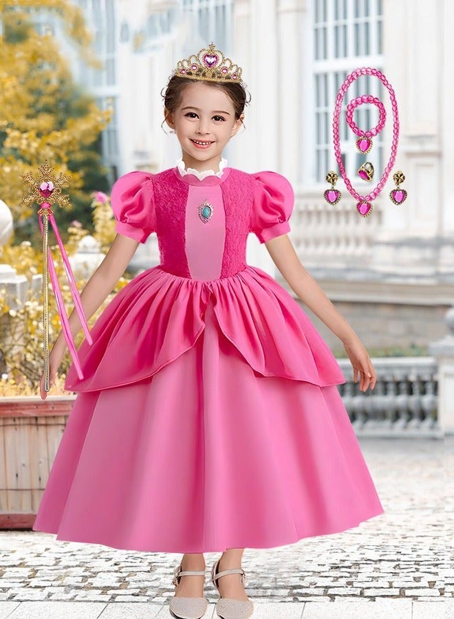 DURKU Elegant Princess Dress Set with 7 Accessories for Girls - Perfect for Parties, Birthdays, Prom, and Cosplay, 100 cm - Image 2