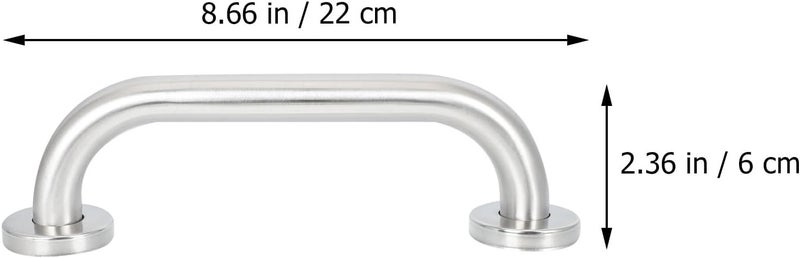 Stainless Steel Safety Grab Bar 2pcs Non-Slip Bathtub Handrails Bathroom Support Handles for Elderly and Disabled, 19x200mm Sanded Finish, Bathroom Safety and Accessibility Aid - Image 2