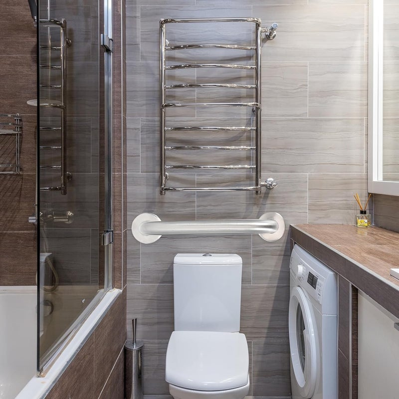 Stainless Steel Safety Grab Bar 2pcs Non-Slip Bathtub Handrails Bathroom Support Handles for Elderly and Disabled, 19x200mm Sanded Finish, Bathroom Safety and Accessibility Aid - Image 4