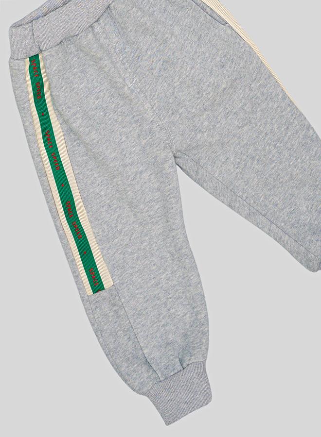 babyqlo Striped Bear Patch Sweatshirt With Joggers - Image 5