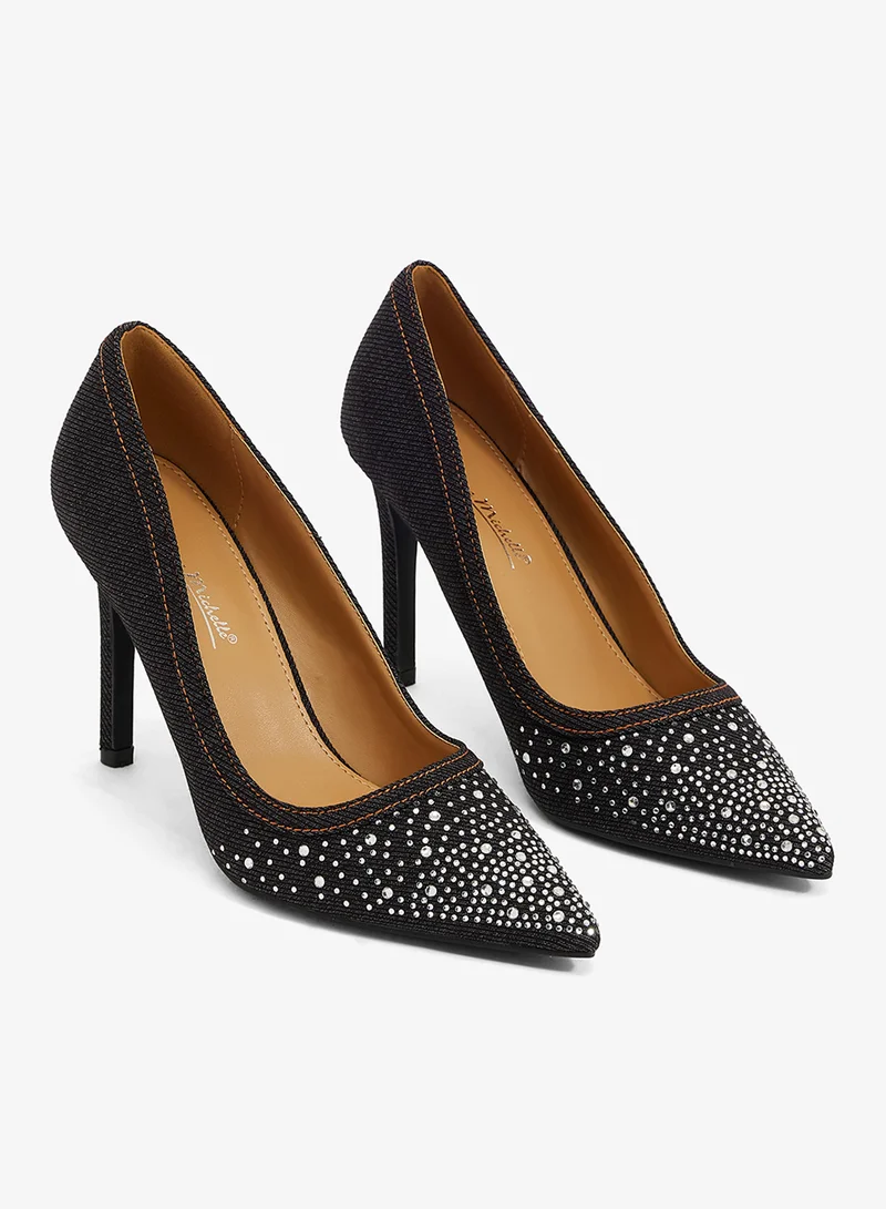 Anne Michelle Black High Heeled Pointed Pump for Women | Best Price UAE