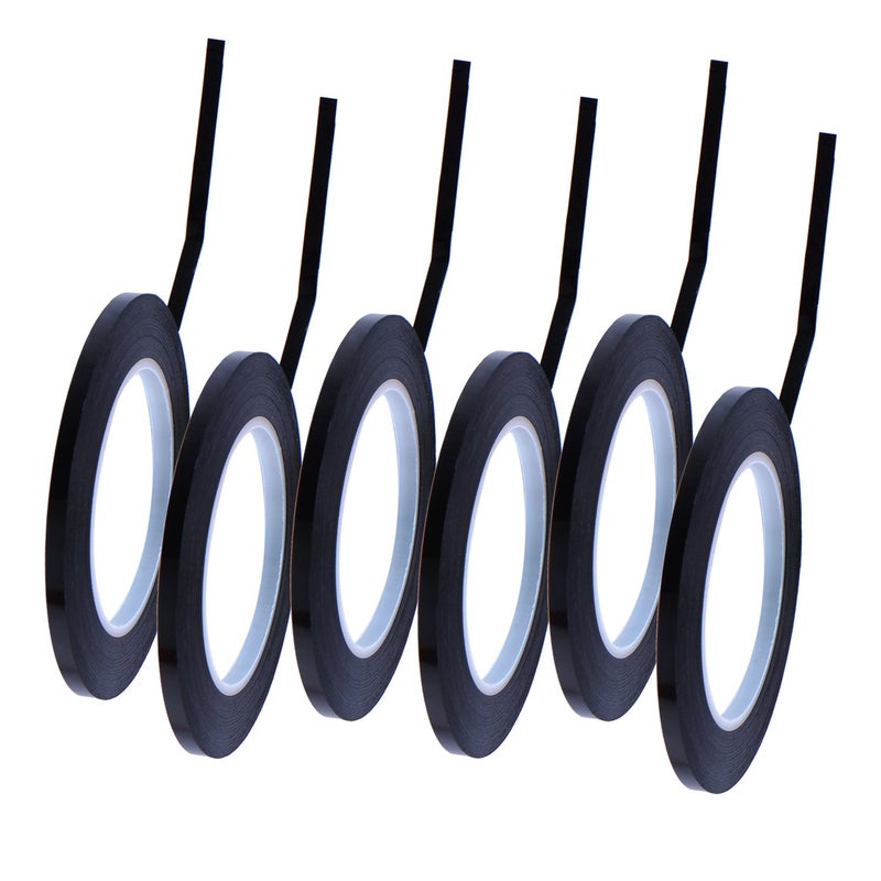 Outus شريط الرسم الجرافيكي أوتوس 6 عبوات عرض 3 مم شريط تحديد الشبكة شريط لوح أبيض شريط شبكي لاصق شريط فنان، أسود - Image 1