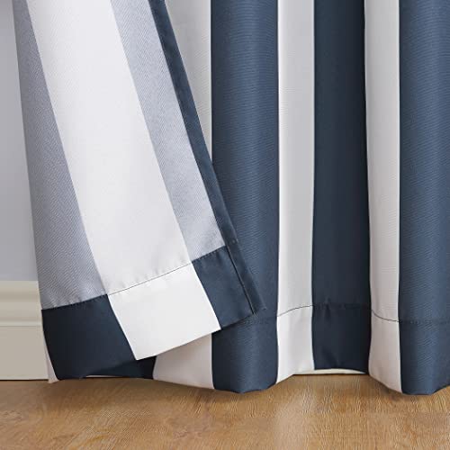 Sun Zero Valencia 2-Pack Cabana Stripe Indoor/Outdoor UV Protectant Energy Efficient Grommet Curtain Panel Pair - Image 3