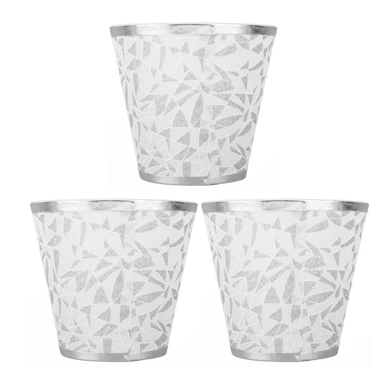 Cloth Lampshade Clip On Design Modern Barrel Fabric Lamp Shades for E14 Bulb Chandelier Wall Lamp 3pcs Silver - Image 3