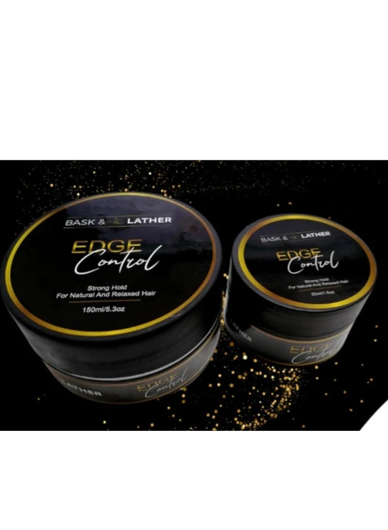 إيدج جل BASK & FOAM Strong Hold Edge Control بزيت الخروع، غير دهني، غير متقشر، خال من الجبيرة البيضاء، يدوم طويلا، يدعم نمو الشعر، تركيبة طبيعية، لجميع أنواع الشعر، 5.3 أونصة سائلة - Image 3