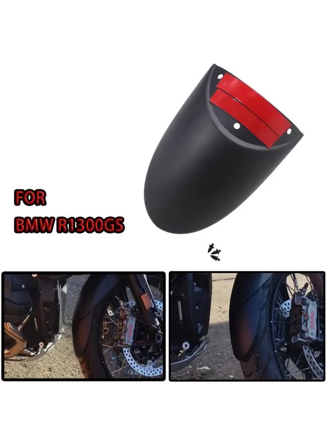 واقي الطين الأمامي لسيارة BMW R1300GS باللون الأسود من مادة ABS المتينة مع امتداد 135 ملم، سهل التركيب باستخدام مسامير بلاستيكية ووسادة لاصقة، مخصص للاستخدام على الطرق الوعرة. - Image 1