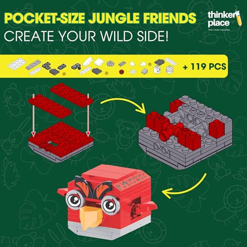 ThinkerPlace 9-in-1 Animal World Bird (119 Pieces) | Learn About The Animal Kingdom | Building Block Set for Kids Age 6+ | STEM Educational Toy | Build, Collect & Create Stackable Mega Robot - Image 2