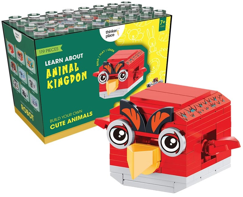 ThinkerPlace 9-in-1 Animal World Bird (119 Pieces) | Learn About The Animal Kingdom | Building Block Set for Kids Age 6+ | STEM Educational Toy | Build, Collect & Create Stackable Mega Robot - Image 1