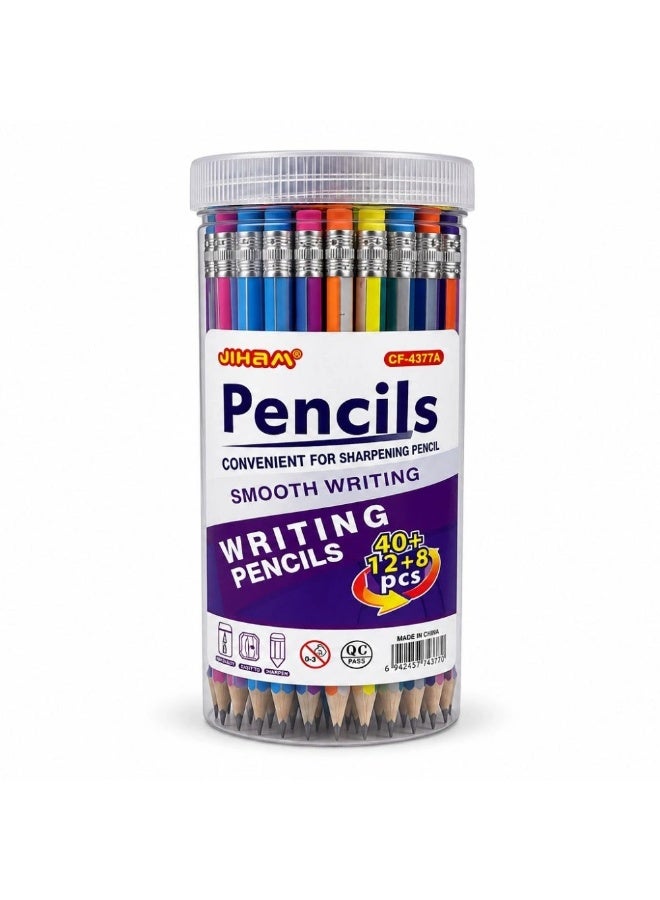 Jiham Smooth Wrtiting Pencils- 40+12+8Pcs