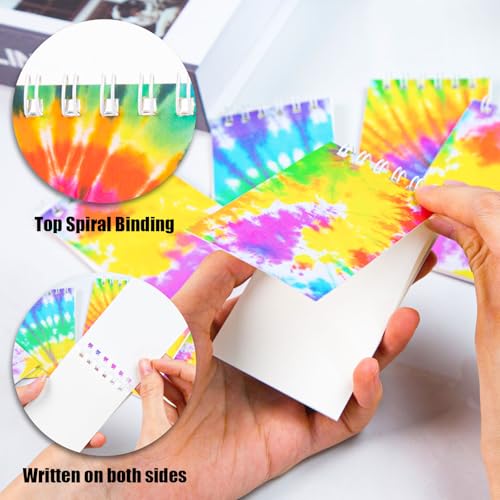 Koogel 24PCS Small Spiral Notebook, Blank Mini Pocket Journal Notebook for Kids Back to School, Tie Dye Style Journal Mini Memo Pads for Tie Dye Birthday Pastel Art Party Favors Gift Supplies - Image 3