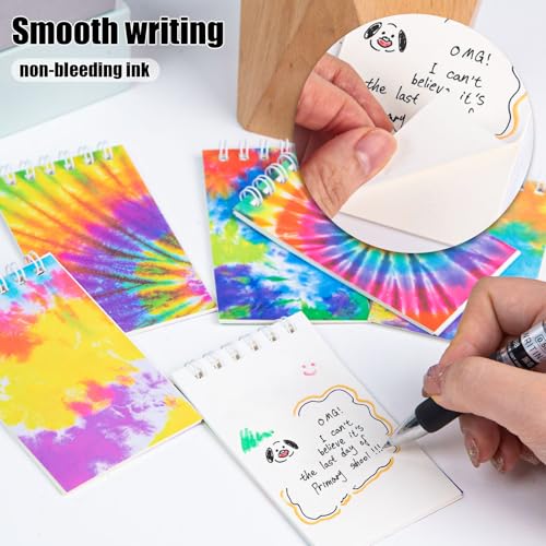 Koogel 24PCS Small Spiral Notebook, Blank Mini Pocket Journal Notebook for Kids Back to School, Tie Dye Style Journal Mini Memo Pads for Tie Dye Birthday Pastel Art Party Favors Gift Supplies - Image 5