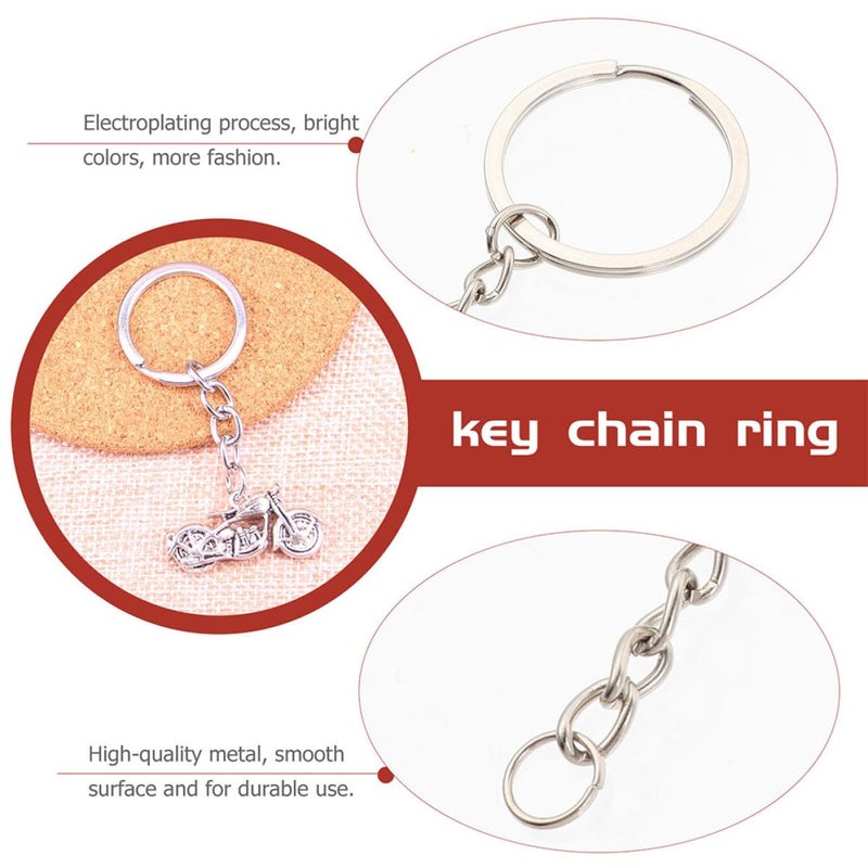 DIY Key Chain Split Key Rings 40 Pcs with Chains and Jump Rings for Crafting in Gold and Silver Color Mix - Image 3