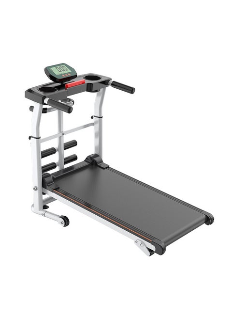 Fitness Equipment Mechanical Walking Machine Treadmill, 3-Level Incline, With Cup Holder, Foldable Treadmill, Suitable For Indoor, Home and Gym Use 115*55*110CM, Non Electrical