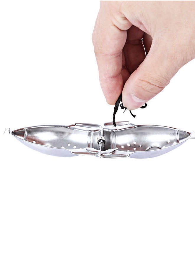 NIBEMINENT - Rocket Shape Tea Infuser Strainer/Filter With Tray Chain Silver 0.1kg - Image 1
