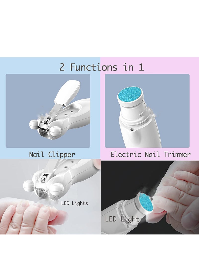 Excefore Baby Nail File Electric Nail Trimmer USB Rechargeable 20 in 1 Toddler Nails Clippers Safe Kit Built In LED Light Replacement Heads Newborn Toes and Fingernails Trim and Polish - Image 3