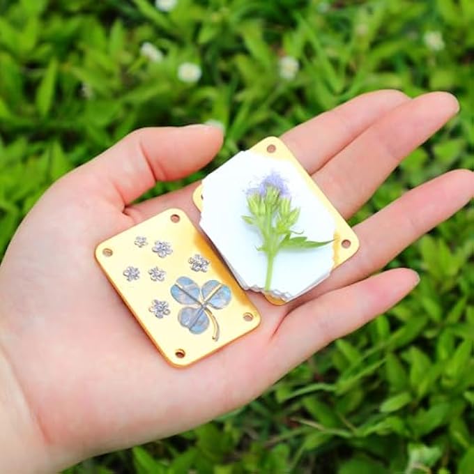 MICRO FLOWER PRESS, MINIATURE FLOWERS PRESS KIT, METAL FLOWERS PRESSING, MINI FLOWER PRESS FOR DIY ARTS & CRAFTS, PRESERVATION KIT FOR PRESSING PLANTS, IDEAL GIFT FOR ARTS AND CRAFTS LOVERS - Image 5