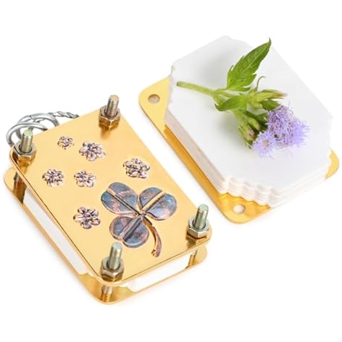 MICRO FLOWER PRESS, MINIATURE FLOWERS PRESS KIT, METAL FLOWERS PRESSING, MINI FLOWER PRESS FOR DIY ARTS & CRAFTS, PRESERVATION KIT FOR PRESSING PLANTS, IDEAL GIFT FOR ARTS AND CRAFTS LOVERS - Image 1