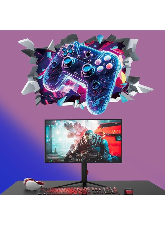 إيروريكس ملصقات حائط ثلاثية الأبعاد لغرف نوم الأولاد، ملصقات حائط فينيلية غير منتظمة باللون الأرجواني، لوحات حائط قابلة للفصل للمراهقين - Image 3