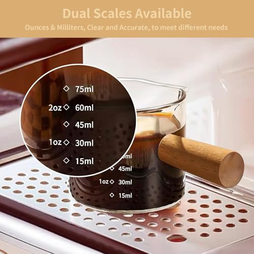 KalamkariX 100ml Espresso Cup, Espresso Measuring Cup with Wooden Handle, Precise Espresso Shot Cups for Home Baristas, Professional Coffee Measuring, Cooking and Cocktail Making - Image 5