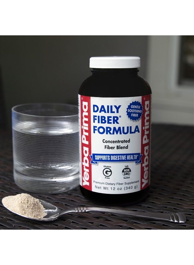 Yerba Prima مسحوق صيغة الألياف اليومية - 12 أونصة - مكمل دعم الهضم - مكمل ألياف غذائية قابلة للذوبان وغير قابلة للذوبان - نباتي، غير معدل وراثيًا، خالي من الغلوتين - Image 2