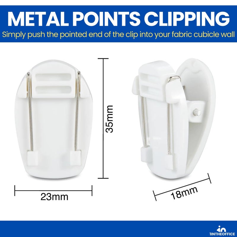 1InTheOffice Cubicle Clips for Fabric Walls, White, 20 Pack - Image 4