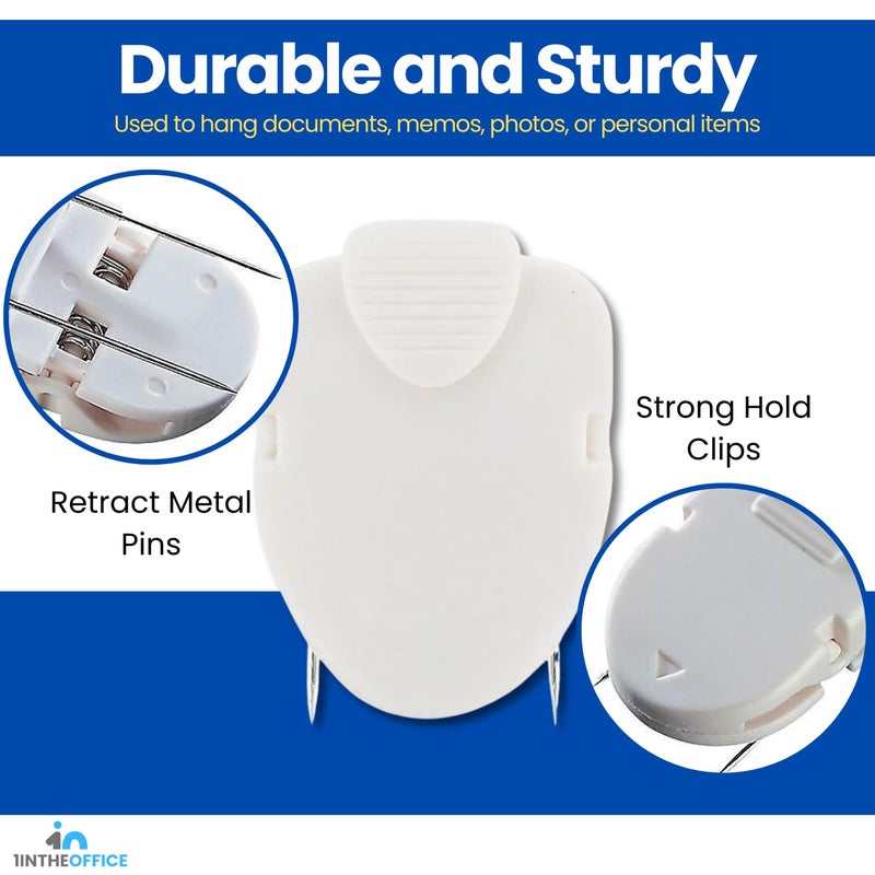 1InTheOffice Cubicle Clips for Fabric Walls, White, 20 Pack - Image 3