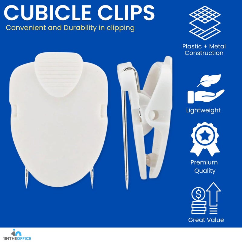 1InTheOffice Cubicle Clips for Fabric Walls, White, 20 Pack - Image 2