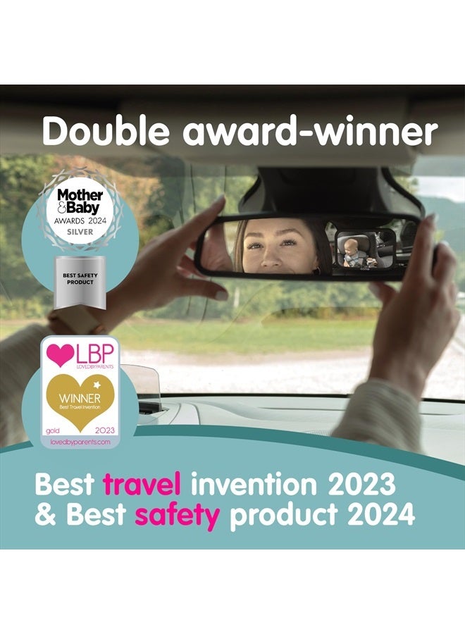 Onco Baby Car Mirror Rear Facing - Double Award-Winning Car Mirror for Baby, 100% Shatterproof Baby Mirror for Car Journeys, Shakeproof Car Seat Mirror for Baby Rear Facing, Universal Car Mirror Baby - Image 2
