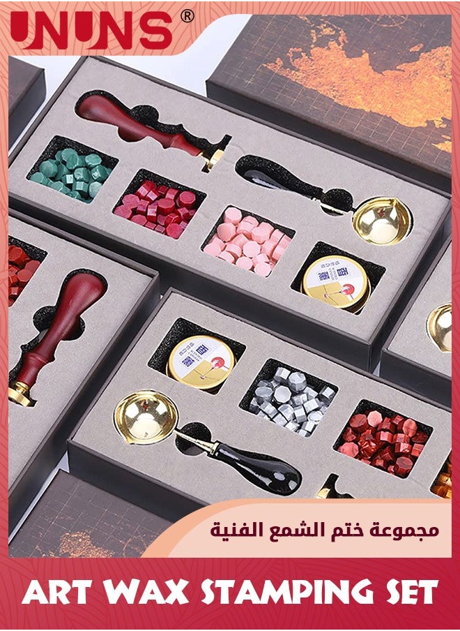 UNUNS Wax Seal Stamp Kit,Sealing Wax Kit With 1 Sealing Wax Stamp,120 Wax Beads,1 Wax Melting Spoon,1 Sealing Wax Warmer,Sealer Sealing Wax Kit For Envelope Invitations,Greetings,Letter,Gifts Sealing  - Image 5