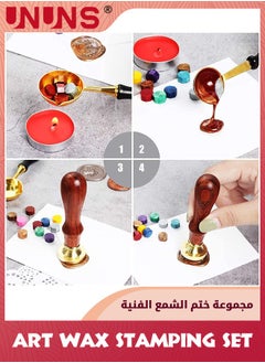 UNUNS Wax Seal Stamp Kit,Sealing Wax Kit With 1 Sealing Wax Stamp,120 Wax Beads,1 Wax Melting Spoon,1 Sealing Wax Warmer,Sealer Sealing Wax Kit For Envelope Invitations,Greetings,Letter,Gifts Sealing  - Image 4