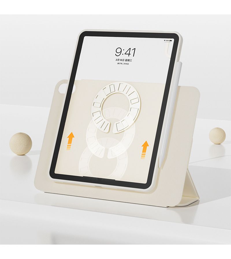 Light Grey 11-Inch M3 M2 Chip Smart Case With Pencil Slot Auto Wake Sleep And Soft Backplate - Image 1