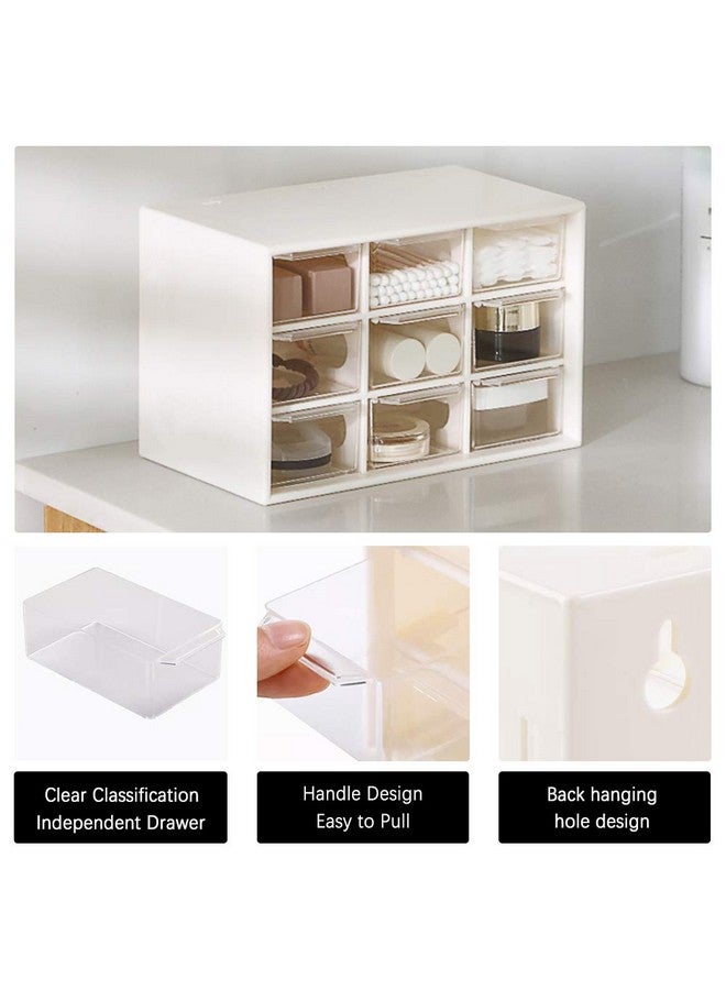 SITAKE Mini Plastic Drawer Organizer, Art Craft Organizers And Storage Used In Desk, Vanity In Home Or Office, 9 Removable Drawers For Diy Crafts, Art Supply, Office Supplies And Jewelry (Pink) - Image 3