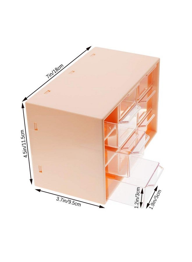 SITAKE Mini Plastic Drawer Organizer, Art Craft Organizers And Storage Used In Desk, Vanity In Home Or Office, 9 Removable Drawers For Diy Crafts, Art Supply, Office Supplies And Jewelry (Pink) - Image 5